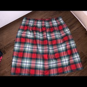 christmas plaid jcrew skirt!